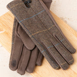 Guantes Cuadros Grandes Chocolate