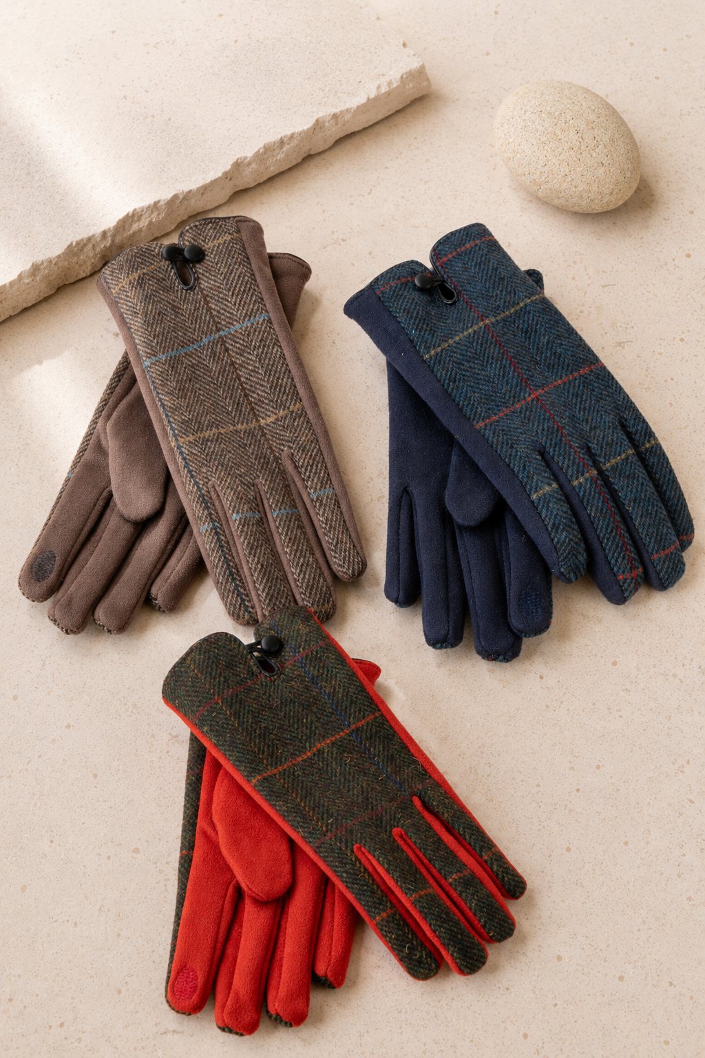 Guantes Cuadros Grandes Azul