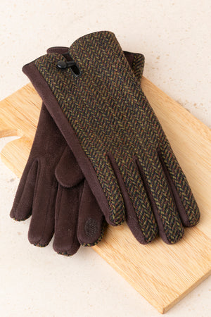 Guantes Punto Espiga Caqui