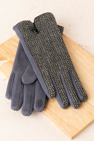 Guantes Punto Espiga Beige