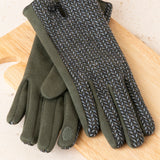 Guantes Punto Espiga Azul