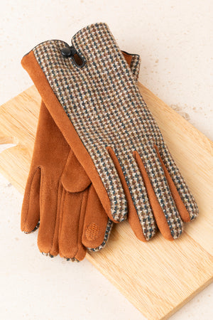 Guantes Tweed y Ante Beige