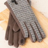 Guantes Tweed y Ante Gris Claro