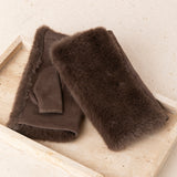 Guantes Mitones Pelo Chocolate