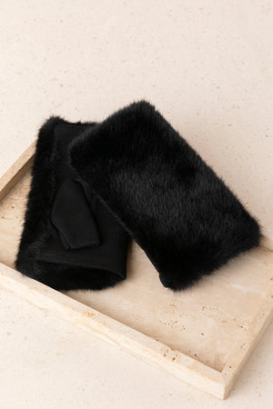 Guantes Mitones Pelo Negro