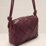 Grey Crocheted Trim Flap Bag