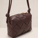 Grey Crocheted Trim Flap Bag