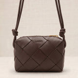 Grey Crocheted Trim Flap Bag