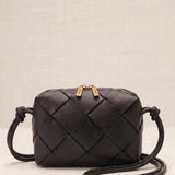 Grey Crocheted Trim Flap Bag