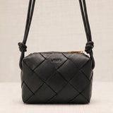Grey Crocheted Trim Flap Bag
