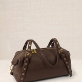 Grey Crocheted Trim Flap Bag
