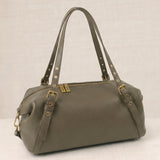 Grey Crocheted Trim Flap Bag