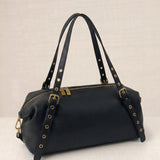 Grey Crocheted Trim Flap Bag