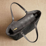 Grey Crocheted Trim Flap Bag