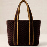 Grey Crocheted Trim Flap Bag