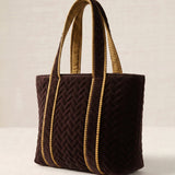 Grey Crocheted Trim Flap Bag