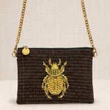 Bolso Bandolera Bordado Escarabajo Verde