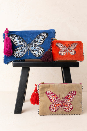 Embroidered Zebra Pouch (S)