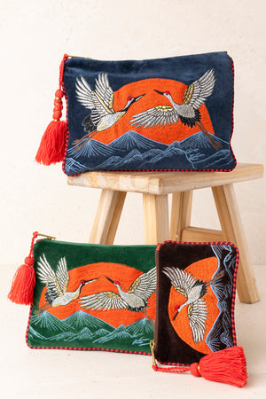 Embroidered Zebra Pouch (S)
