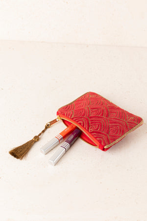Embroidered Zebra Pouch (S)