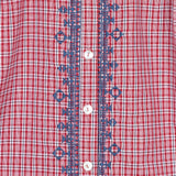 Blue Boho Embroidered Blouse