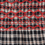 Blusa Vichy Bordada Negro