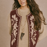 Blue Boho Embroidered Blouse
