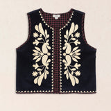 Blue Boho Embroidered Blouse