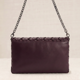 Bolso Trenzado Mano Burdeos