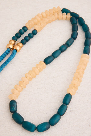 Collar Largo Combinado Azul