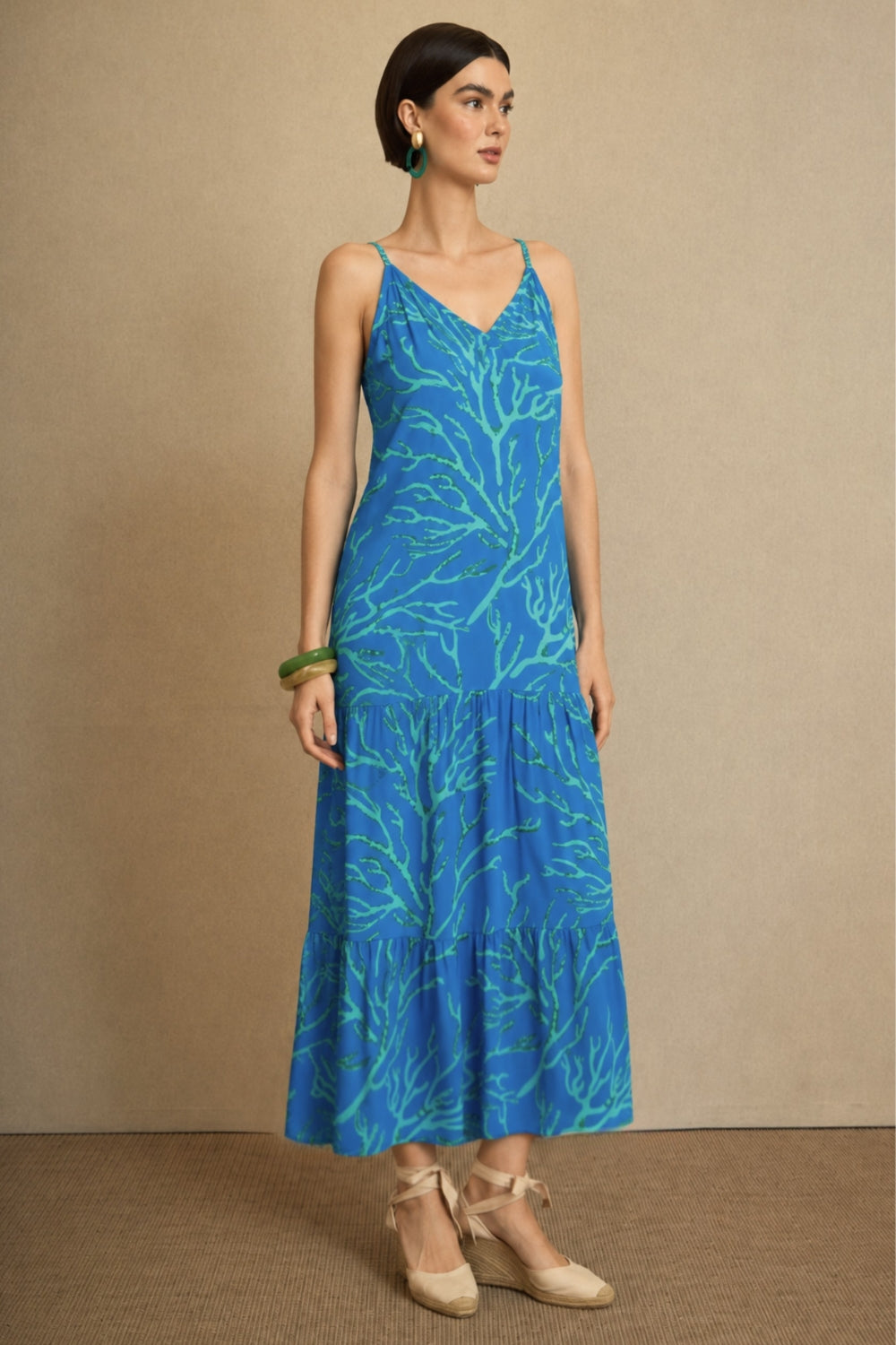 Vestido Tirantes Coral Azul