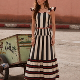 Conjunto Top-Falda con Bordado Rojo