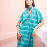 Blue Geometries Shirt Dress