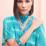 Blue Geometries Shirt Dress