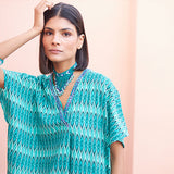Blue Geometries Shirt Dress