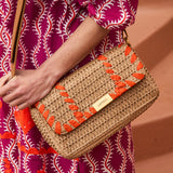 Bolso Rafia Midi Naranja