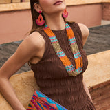 Collar Multi Rayado Naranja