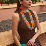 Collar Multi Rayado Naranja
