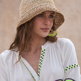 Gorro Rafia Liso Beige