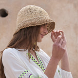 Gorro Rafia Liso Beige
