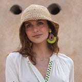 Gorro Rafia Liso Beige