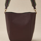 Bolso Cubo con Asa Tejida Burdeos