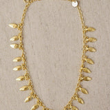Teardrop Stone and Brass Gold Necklace