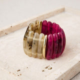 Pulsera de Resinas Bicolor Fucsia