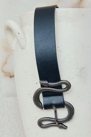 Cinturón con Hebilla Serpiente Negro