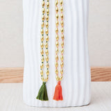 Duo collares borla Violeta/mostaza