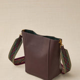 Bolso Cubo con Asa Tejida Burdeos