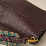 Bolso Cubo con Asa Tejida Burdeos