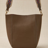 Bolso Cubo con Asa Tejida Topo