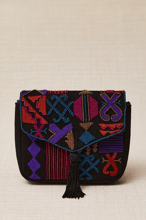 Bolso Bordado en Resinas Morado